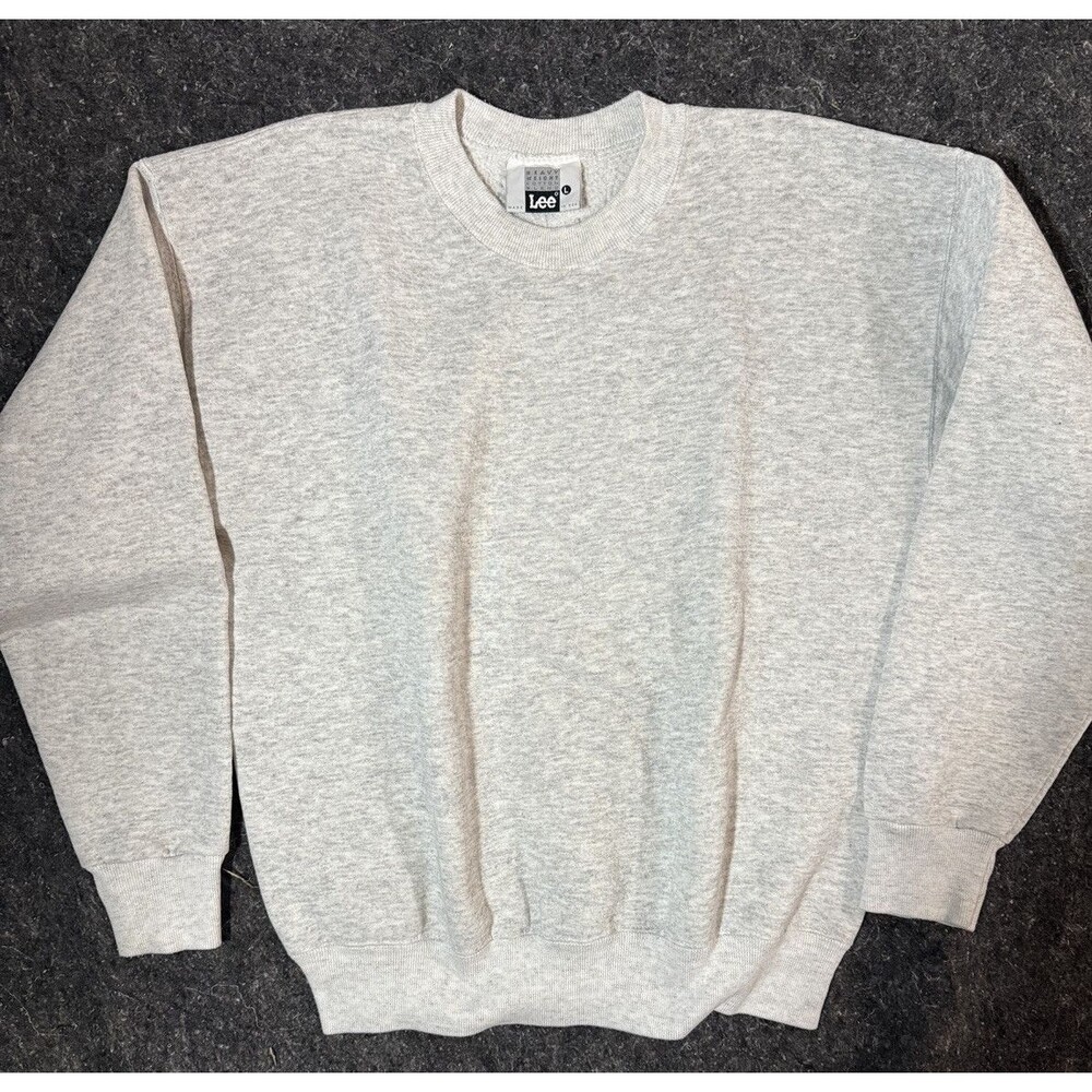 Vintage Womens Lee Crew Neck Heavy Cotton Blend Large Grey